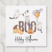 Boo Niedlich Kid's Happy Halloween Katzen Ghosts P Geschenkanhänger (Rückseite)