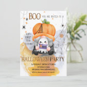 BOO niedlich Orage Gnome spuke Kinder Halloween-Pa Einladung (Stehend Vorderseite)
