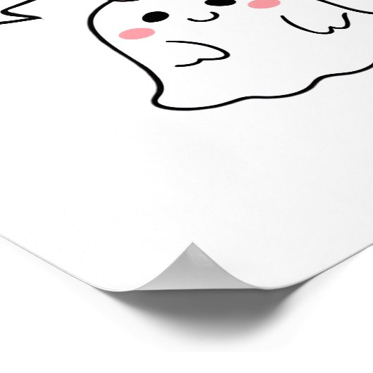 Boo! Niedliche Boo-Minimalreinigung Poster (Ecke)