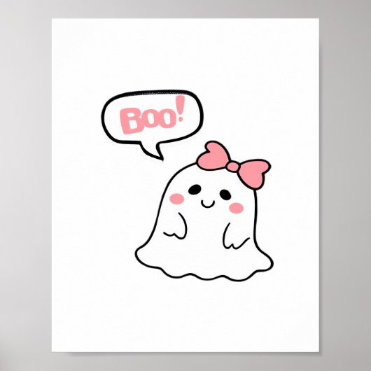 Boo! Niedliche Boo-Minimalreinigung Poster (Vorne)