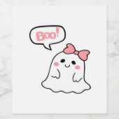 Boo! Niedliche Boo-Minimalreinigung Weinetikett (Einzelnes Label)