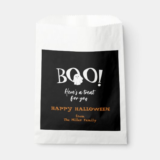 BOO Niedliche Geist Halloween Leckerei Gefälligtas Geschenktütchen (Vorderseite)
