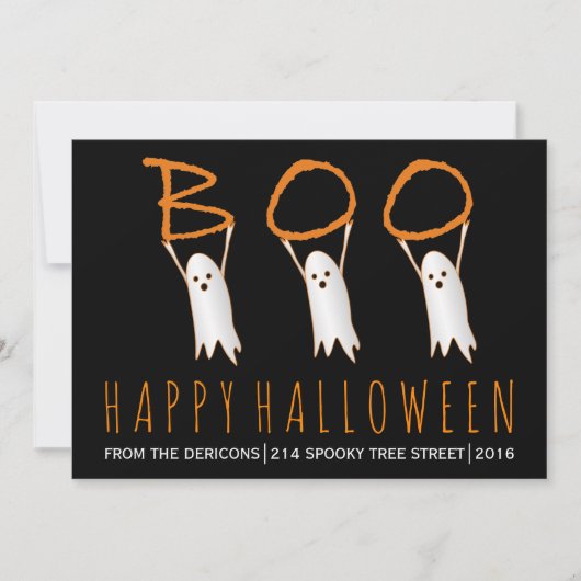 Boo! niedliche Gespenster moderner Happy Halloween (Vorderseite)