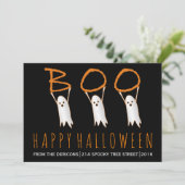 Boo! niedliche Gespenster moderner Happy Halloween (Stehend Vorderseite)