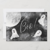 Boo! Niedliche Ghosts Spooky Wasserfarbenkarte Hal Einladung (Vorderseite)