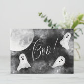 Boo! Niedliche Ghosts Spooky Wasserfarbenkarte Hal Einladung (Stehend Vorderseite)