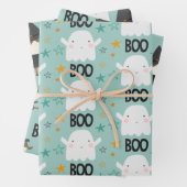 Boo! Niedliche Hexenkatze und Sterne Geschenkpapier Set (Beispiel)