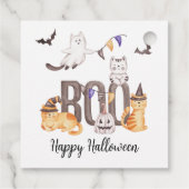 Boo Niedliche Katzen Frohe Halloween Geister Kid's Geschenkanhänger (Rückseite)