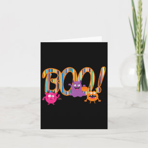 Boo! Niedliche Monster Funny Whimsical Halloween Karte