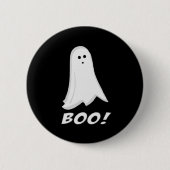 Boo! Niedlicher Halloween-Geist-Knopf Button (Vorderseite)