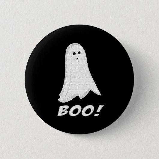 Boo! Niedlicher Halloween-Geist-Knopf Button (Vorderseite)