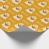 Boo! Niedlicher Halloween-Geist mit Triangle-Skarf Geschenkpapier (Ecke)