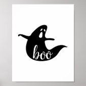 Boo. Niedlicher Schwarz-weißer Geist. Halloween-Pa Poster (Vorne)