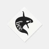 Boo. Niedliches Ghost-Halloween-Party in Schwarzwe Serviette (Ecke)