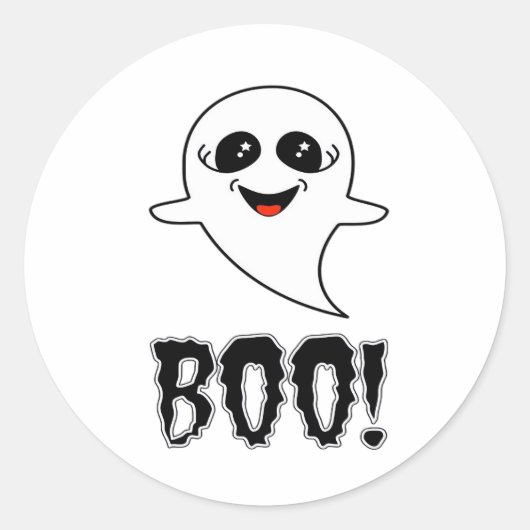 Boo! Niedliches Halloween von Lucas Retro Classic Runder Aufkleber (Vorderseite)