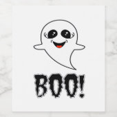 Boo! Niedliches Halloween von Lucas Retro Classic Weinetikett (Einzelnes Label)