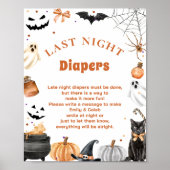 Boo Niedliches "Spate Night Diapers" Baby Showspie Poster (Vorne)