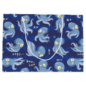 Boo Octopus Blue Kids Bekleidung & Dekoration Große Geschenktüte (Rückseite)