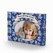 Boo Octopus Blue Niedlich Kindergeburtstag Party F Fotoblock (Rechts)