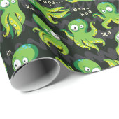 Boo Octopus Grüne Kinder Kleidung & Dekoration Geschenkpapier (Rolleneckpunkt)