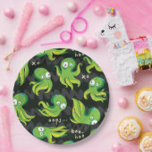 Boo Octopus Grüne Kinder Kleidung & Dekoration Pappteller (Party)