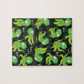 Boo Octopus Grüne Kinder Kleidung & Dekoration Puzzle (Horizontal)