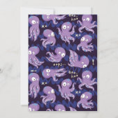 Boo Octopus Lila Baby Dusche Einladung (Rückseite)