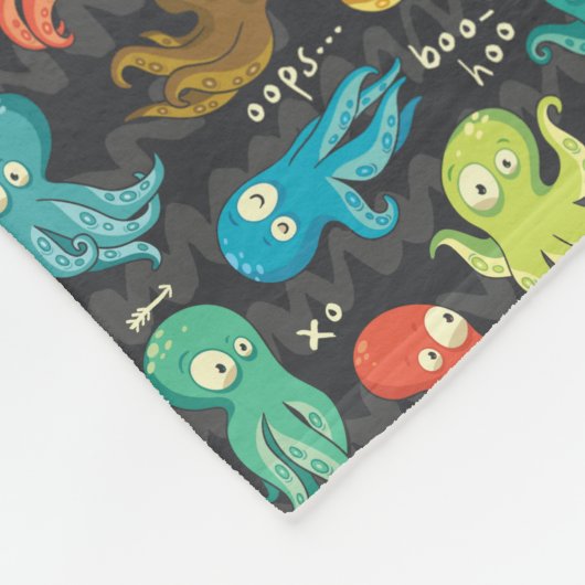 Boo Octopus Niedlich Multicolor Kids Bekleidung & Fleecedecke (Ecke)