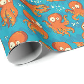Boo Octopus Niedlich Multicolor Kids Bekleidung &  Geschenkpapier (Rolleneckpunkt)