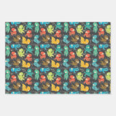 Boo Octopus Niedlich Multicolor Kids Bekleidung &  Geschenkpapier Set (Vorderseite)