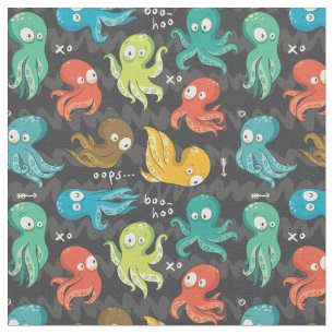 Boo Octopus Niedlich Multicolor Kids Bekleidung & Stoff