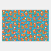 Boo Octopus Niedlich Orange Kids Bekleidung & Deko Geschenkpapier Set (Vorderseite)