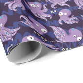 Boo Octopus Niedliche Lila Kinder Kleidung & Dekor Geschenkpapier (Rolleneckpunkt)
