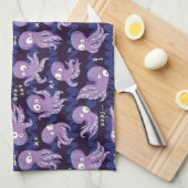 Boo Octopus Niedliche Lila Kinder Kleidung & Dekor Geschirrtuch (Viertel Falte)