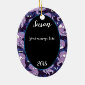 Boo Octopus Niedliche Lila Kinder Kleidung & Dekor Keramik Ornament (Hinten)