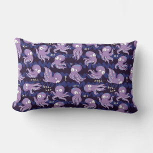 Boo Octopus Niedliche Lila Kinder Kleidung & Dekor Lendenkissen