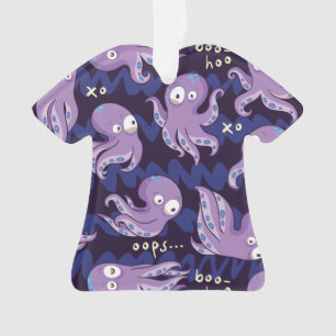 Boo Octopus Niedliche Lila Kinder Kleidung & Dekor Ornament