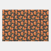 Boo Octopus Orange & Black Kids Kleidung & Dekorat Geschenkpapier Set (Vorderseite 3)