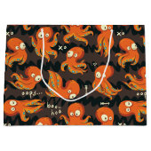 Boo Octopus Orange & Black Kids Kleidung & Dekorat Große Geschenktüte (Vorderseite)