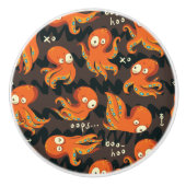 Boo Octopus Orange & Black Kids Kleidung & Dekorat Keramikknauf (Vorderseite)