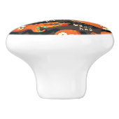 Boo Octopus Orange & Black Kids Kleidung & Dekorat Keramikknauf (Seitenansicht)