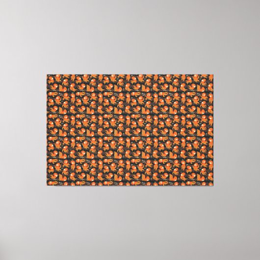 Boo Octopus Orange & Black Kids Kleidung & Dekorat Leinwanddruck (Vorderseite)