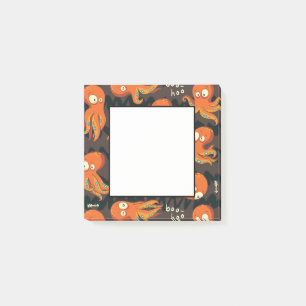 Boo Octopus Orange & Black Kids Kleidung & Dekorat Post-it Klebezettel