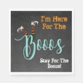 Boo On Boos und Booze Halloween Cocktail Party Serviette (Vorderseite)