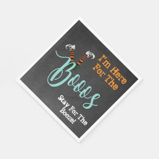 Boo On Boos und Booze Halloween Cocktail Party Serviette (Ecke)