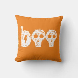 "Boo" Orange Halloween Kissen