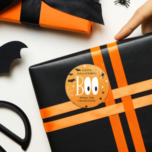 Boo Orange Happy Halloween Runder Aufkleber