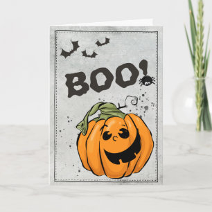 Boo Orange Jack 'O Lantern Halloween Karte