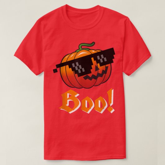 Boo Orange Pumpkin Sunglasses T-Shirt (Design vorne)