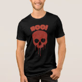 Boo! Orange Skull Überraschung Tri-Blend Shirt (Vorderseite)
